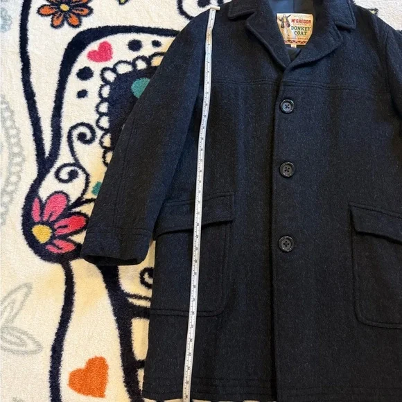 🖤 Rare Vintage McGregor Donkey Coat - Charcoal Wool w/ Red Lining (Size 40) - Picture 7 of 12